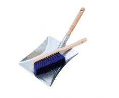 Kamino - Flam 330156 Set Pulizia Scopa e Paletta con Manico, Marrone, 43.5x23.5x22.5 cm