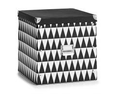 Scatola Triangle, Cartone, Nero/Bianco, ca. 33,5 x 33 x 32 cm