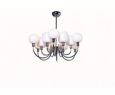 SP Light and Design Diva Sospensione 12 B + R, Struttura cromata, Vetro Bianco Lampada 4 W