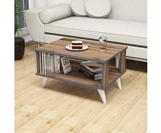 Homemania Tavolino da caffÃ¨ Nicol, Legno, Noce-Antracite-Bianco, 70x50x40 cm