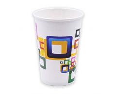 Tecnopacking VAPAFR000003 Bicchiere, Cartone, Bianco Decorato, 90 mm