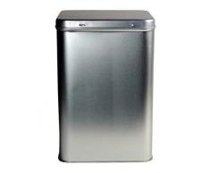 mikken # 42058 # Grosse Barattolo caffè può per 1 kg Chicchi di caffè/Metallo 14,6 x 14,6 x 22 cm, in lamiera stagnata, Argento