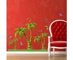 WALPLUS ADESIVI DA PARETE NOCE di cocco ALBERO rimovibile autoadesivo arte murale decalcomania vinile DECORAZIONE CASA fai-da-te VIVENTE ufficio camera letto carta parati cameretta bimbi regalo,