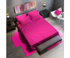 PETTI Artigiani Italiani - Lenzuola, Lenzuola Una Piazza e Mezza, Fucsia, Set Lenzuola, Lenzuola Percalle, Biancheria da Letto, 100% Cotone Percalle Made in Italy