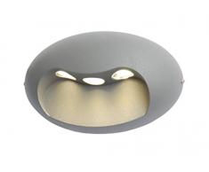 Lutec Eyes Lampada da Esterno a LED Integrato 9 W, Grigio Chiaro, 12 x 18 cm