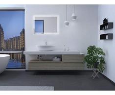 Talos Trace - Specchio da bagno a LED, 80 x 60 cm, colore: Argento