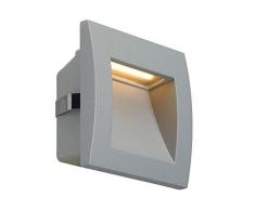 SLV DOWNUNDER out LED S Lampada da Incasso a Parete per Esterni, Grigio Argentato