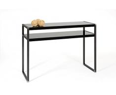 Mobilifiver Luxury Consolle Ingresso, Melaminico/Metallo, Nero Lucido, 110x40x80 cm