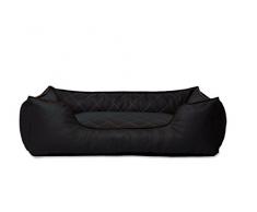 dibea DB00183, Letto di alta qualità per Cani, Divano lavabile, Ecopelle effetto trapuntata, Nero, 120 x 85 cm dimensioni esterne (XL)