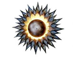 Lampade e luce, ferro, nuovo design mano girasole, decorazione da parete moderno lampada luce da interno, 91Â x 18Â x 91Â cm, oro antico