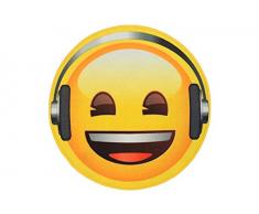 Rockbites Design Face Headphones Tappeto, Poliestere, Blu, 40 x 60 x 2 cm