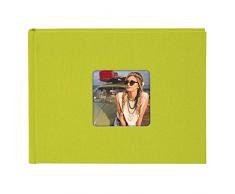 Goldbuch, Album Fotografico Living, Pagine Bianche con divisori in Pergamena, Copertina di Alta qualitÃ in Carta Strutturata Effetto Lino, Verde, 21,5x16,5 cm