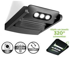 Lutec Mini Ledspot Lampada da Esterno a LED Integrato 18 W, Grigio Antracite, 21 x 25 cm