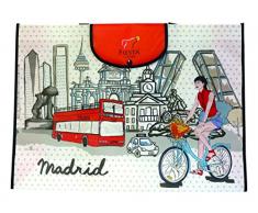 NADAL Borsa Spesa Madrid Bicicletta, Fibra, Multicolore, 55Â x 40Â x 14Â cm