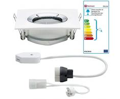 Paulmann 93664 Led Nova Faretto da Incasso Quadrato, Bianco/Cromato, Orientabile Senza Lampadina Max Faretto da Incasso 35 W Gu10 O Gu5.3, In Alluminio, Opaco