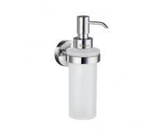 Smedbo Home Holder con Dispenser per Sapone in Vetro, Porcellana, Argento, 6.2Â x 9.5Â x 23.5Â cm