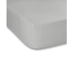 Bianca Plain Dyed Percale sotto Letto 160, 100% aldodón, Charcoal, 160 X 200Â