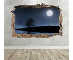 Wall Decor 247 Adesivo da Parete 3D con Luna Piena frantumata per casa e Soggiorno â Grande Paesaggio 70 cm (Larghezza) x 50 cm (Altezza).