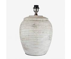 Better & Best Lampada a righe orizzontali grande grigio decapato, misure 30,5 x 30,5 x 43,5 cm, materiale: terracotta,