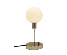 SP Light and Design Diva Shirley vetroR, Struttura metallizzzata Oro Lampada da Tavolo 4 W, Bianco