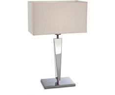 Firstlight 60 Watt 1 x E27 Mansion Lampada da tavolo lucido acciaio inossidabile con crema di Ombra