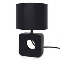 Tosel 64796Â Kebo lampada da comodino legno faggio/cotone 150Â x 255Â mm, nero, 150 x 255 mm