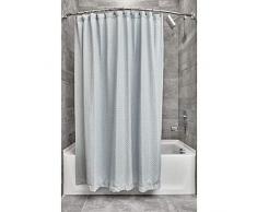 iDesign Tende per Doccia Design a Nido dApe, Tenda per Vasca da Bagno x 183,0 cm in Poliestere, Celeste mélange, Blu