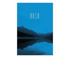 Komar - Quadro da Parete con Immagine di Word Lake Hush Blue, per Soggiorno, Camera da Letto, Decorazione, Stampa Senza Cornice, Disponibile in 3 Misure, Blau, Weiß, Schwarz, P088C-50x70