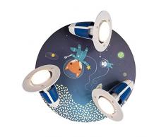 Elobra Kinderlampe Little Astronauts Space Mission Lampada da soffitto, Blu