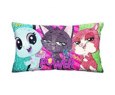 LITTLE PET SHOP - Cuscino in Velluto Lucido, 70 x 35 x 12 cm, Multicolore, Unico