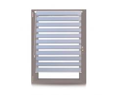 Relaxdays Doppia Tenda avvolgibile Klemmfix, Duorollo m. Lamelle, Sospensione Senza Fori, Totale: 110 x 150 cm, Larghezza Tessuto 106 cm, Grigio, Poliestere, Alluminio, plastica, 150 x 110 x 7 cm