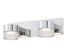Briloner Leuchten Applique LED da Bagno per Specchio Integrata, 5 W, Cromata, 2 pz
