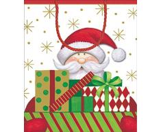 Caspari Sacchetto Regalo Santa, Multi-Colore