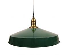 LumiLamp 5LL-5957 - Lampada a Sospensione, Stile Vintage, 51 x 51 x 22 cm, E27, 40 W, Colore: Verde Metallizzato