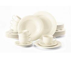 Seltmann Weiden - Servizio da tavola in Porcellana Dura, 30 Pezzi, per 6 Persone, Serie Orlando, 6 Piatti Piani, 6 Piatti Fondi, 6 Piatti da Colazione, 6 Tazze da caffÃ¨ e 6 piattini
