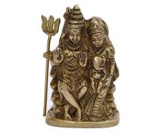 Shalinindia - Scultura Religiosa Dio Shiv e Parvati, Oro, 3,2 x 2,5 x 5,7 cm