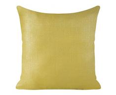 Eurofirany Federe per Cuscini, Lucide e Brillanti, per Divano, 2 Pezzi, Set di federe Decorative, Senape + Argento, 45 x 45 cm