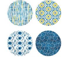 EASY LIFE Set 4 Piatti Dessert in Porcellana Shibori