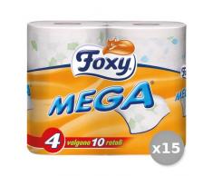 Foxy Set 15 Mega X 4 Rotoloni Carta Igienica Accessori per Il Bagno, Multicolore, Unica