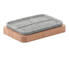 Gedy Portasapone Nora, Resina e bambÃ¹, Grigio, 8.5Â x 13Â x 2.5