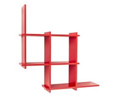 MeMi Me618ROS Libreria, Legno, Rosso, 70x70x21 cm