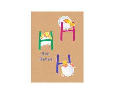 Komar Quadro da Parete ABC Animal H Poster Immagine Soggiorno Camera da Letto Decorazione Stampa Stampa Senza Cornice Disponibile in Tre Misure, Multicolore, P036H-40x50