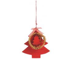 Villa dâEste Home Tivoli Xmas Appendino Albero, Legno, Rosso, 16 x 3 x 18 cm