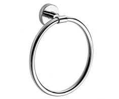 INDA A10160CR Gealuna Portasalviette ad Anello, Ottone, Cromato, 6 x 18 x 20 cm