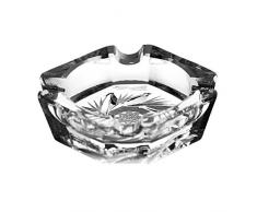 Crystaljulia Confezione di Aljulia 0181 Posacenere, 7 x 7 x 2 cm, Confezione da 6 unitÃ , Colore: Trasparente