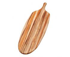 Teakhaus Tagliere da Portata con Manico, in Legno di Teak, Marrone, 67.5Â x 21.5Â x 1.2Â cm