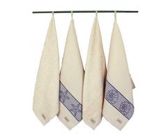 Ecoterry - Set di Strofinacci da Cucina, in Cotone Organico, Colore Naturale, Senza Tinte, 50 x 50 cm, 4 Pezzi