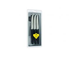 Arcos Serie Nova - Set di Coltelli da Tavola - Lama Acciaio Inossidabile Nitrum 110 mm - Manico Polipropilene Colore Nero