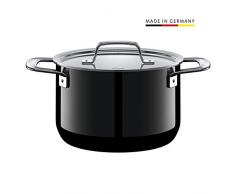 Silit Zeno Black - Pentola Alta con Coperchio in Metallo, 20 cm, pentola per Carne 3,7 l, in Ceramica Funzionale, Adatta a Piani Cottura a induzione, Colore: Nero