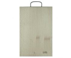 Casa & Kitchen 178478 Tagliere con Manico Ferro, Legno, Naturale